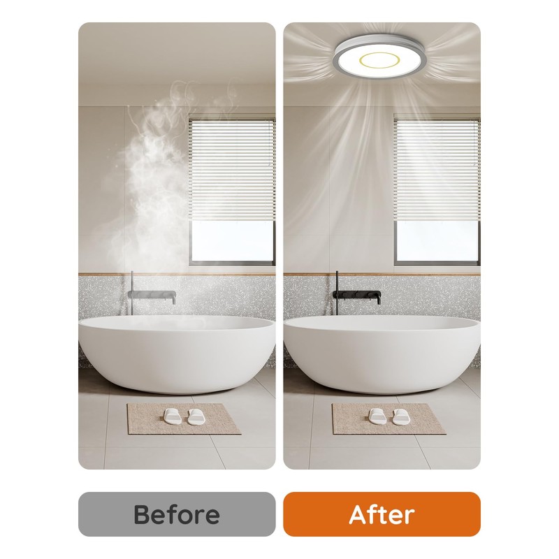 Fitop Bathroom Exhaust Fan with Light, 130 CFM 47W Ceiling