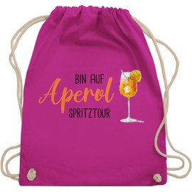 Shirtracer - Gym Bag Backpack - Bin auf Aperol Spritztour I JGA I Girls' Evening I Spritz Tour, 04 Fuchsia