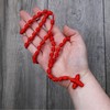 Needzo Red Knotted Rosary, Durable Twine Prayer Necklace for Men