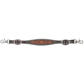 CIRCLE Y Dark Flash Arizona Flower Durable Adjustable Horse Size Western Wither Strap for Horse Breast Collar | Distressed Leather with Silver Spot Borders | Equestrian Accessories