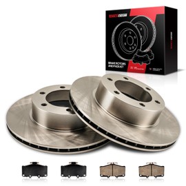 Torchbeam Front Brake Pads and Rotors Kit - Brake Rotors Ceramic Brake Pads Compatible with Front for: 1996-2002 Toyota 4Runner, 2004 Toyota Tacoma, (12.54" Rotor)