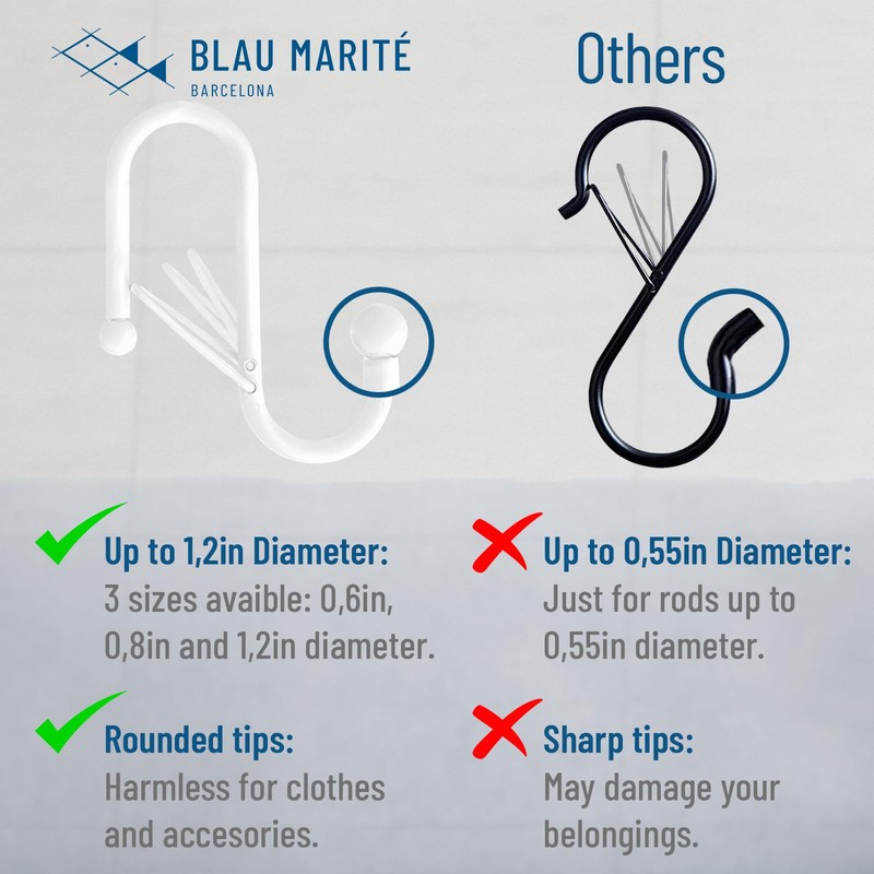 Blau Marité 6 S-Shaped Hooks with Anti-Fall System. Anti Drop
