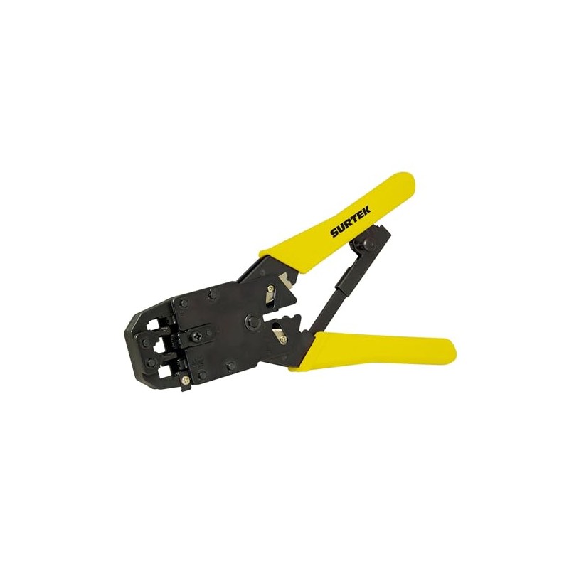 SURTEK Data Cable Crimping Pliers - 8" Ratcheting Crimp, Cut
