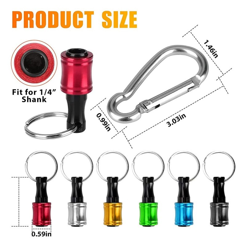 Giyofom 12PCS 1/4Inch Hex Screwdriver Bits Holder Extension Bar Keychain