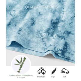 Jimonda Kids Soft Rayon From Bamboo Sleepwear Short Sleeve Boys Girls Pajama Outdoor 4-Piece tops&shorts Casual sets Tie Dye PJ(Blue&Green,7-8Y)