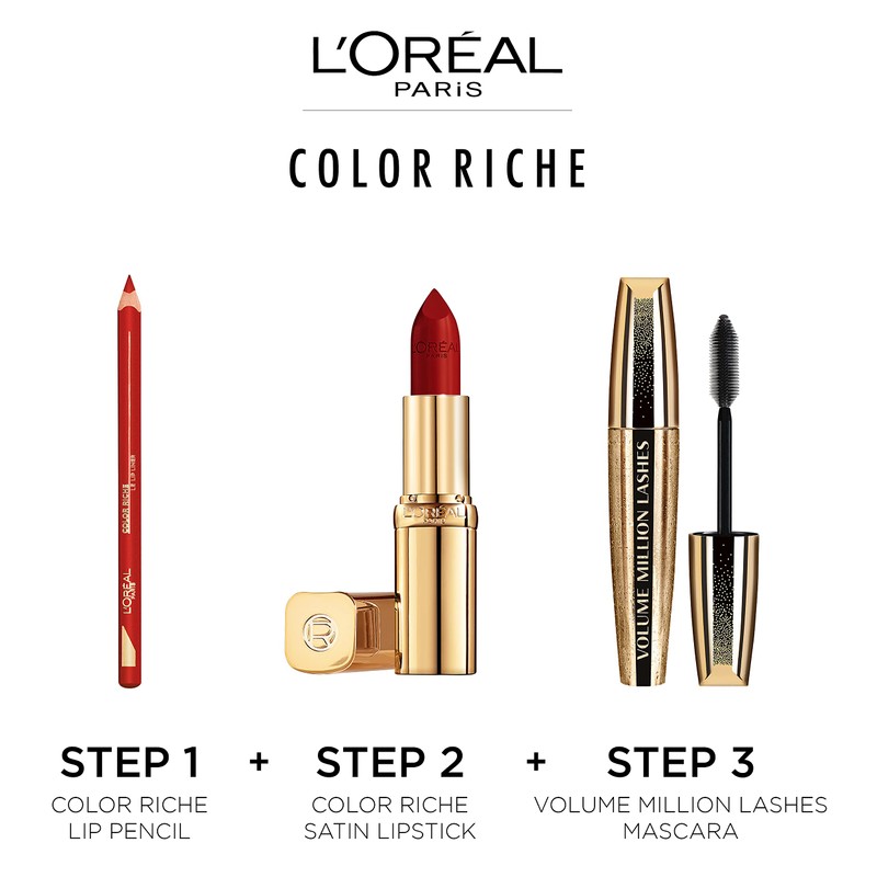 L'Oréal Paris Color Riche Satin Smooth Lipstick, Moisturising Pure Pigment