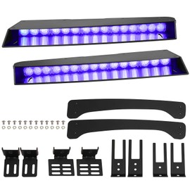 ASPL Visor Lights bar 2-15 LED 29 Flash Patterns Interior Upper Windshield Split Mount Emergency Hazard Warning Strobe Light Bar Take Down Light Kit (Blue)