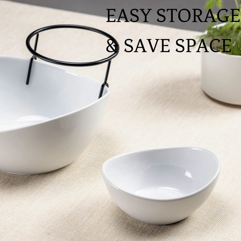 UNICASA Serving Bowls Set, 2 Tier Chip and Dip Bowls