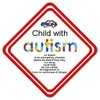 Child With Autism On Board Emergency Instructions Car Window Sign