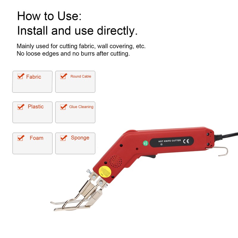 Electric Hot Knife 400℃ 100W Stepless Adjustment Fabric Cutter Cutting