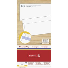 BRUNNEN 1053540 Briefumschlag DIN Lang HK, 100 Stück) weiß