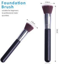 Foundation Make Up Brush Kabuki Flat Top Makeup Brushes, Perfect for Blending Liquid, Application for Concealer, Powder, Cream or Flawless Powder Cosmetics