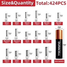 AIMUNOK 424-Piece Stainless Steel Roll Pin Kit – Spring Dowels, Slotted & Split Pins (M1.5-M6, 14 Types) – Corrosion-Resistant Fasteners for Machinery, Automotive & DIY Repairs