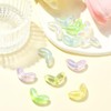 LiQunSweet 20 Pcs Transparent Luminous Leaf Acrylic Beads UV Plating