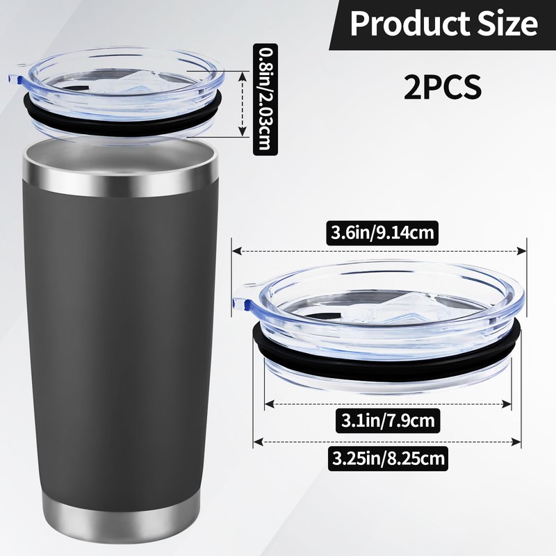 20oz Replacement Lids‌ - Slim Splash-Proof Silicone Cover for Yeti