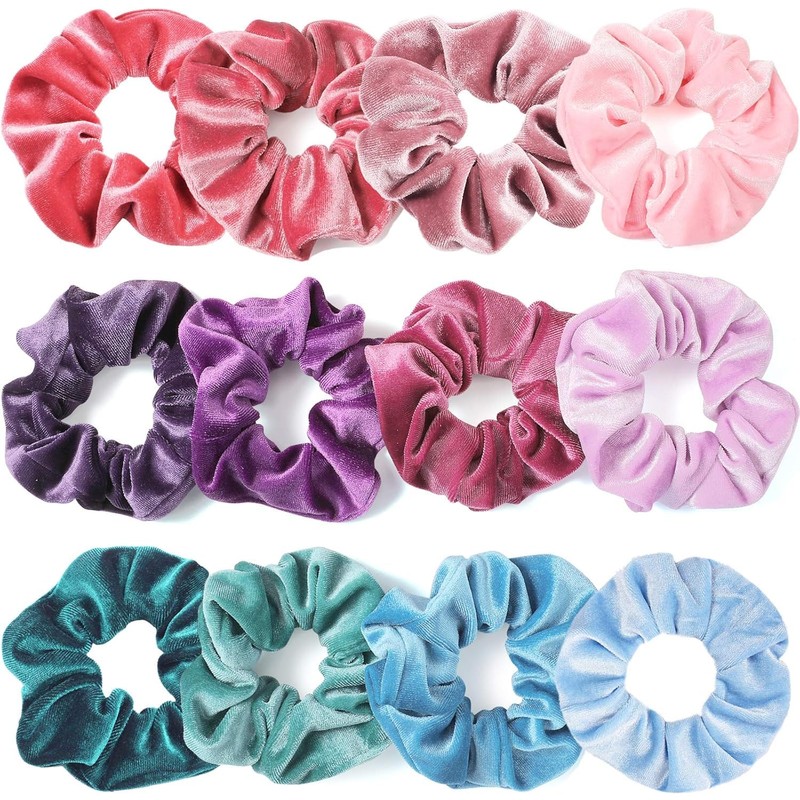 Triko 12 Coleteros de Seda Satinada de 4.5 Pulgadas, Scrunchies