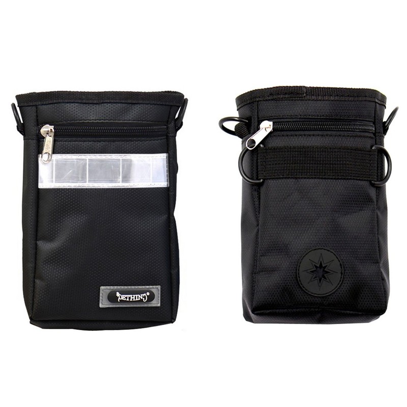 Millya Zippered Dog Walking Treat Bag with Adjustable Belt Black