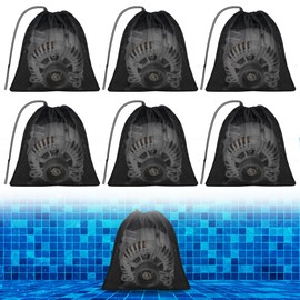 Zansens 6 pcs 17.7" x 17.7" Pump Barrier Bag,Black Pond Filter Bag,Large Pump Filter Bag,Nylon Mesh Bag,Outdoor Pond Filter Bag for Filtering Biological Aquarium Swimming Pools
