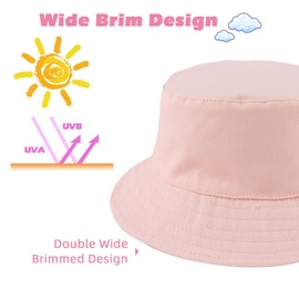 Zsedrut Baby Dinosaur Sun Hat Toddler Kids Summer Hats Sun Protection Caps for Boys Girls Infant Bucket Cap 0-4Y (48CM(6-12M), Pink)