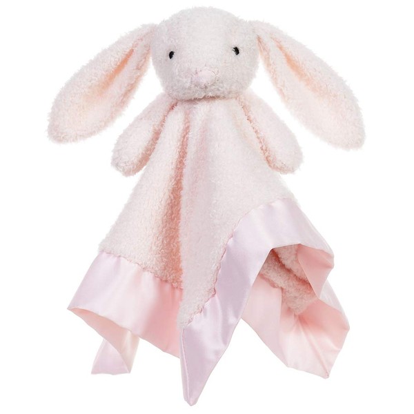 Apricot Lamb Stuffed Animals Baby Comforter Pink Bunny Security Blanket Infant Nursery Character Blanket Luxury Snuggler Plush Lovey for Newborn Baby Doll Blanket(Pink Bunny, 13 Inches)