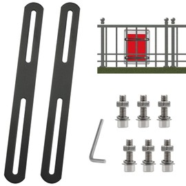 2 Piece Mounting Set for Fence Post Box, 220 x 24 mm Fence Fastening Letterbox Stainless Steel, Letterbox Mounting Bracket with Hex Key, Post Box Fence Mounting of Post Boxes on Fences