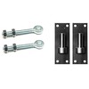 Wyre Direct Metal Gate Hinges Heavy Duty Gate Hinges Set, Adjustable Gate Hinges Kit for Wooden Gates, Heavy Duty Hinges with 12mm Pin Bracket & 12mm X 100mm Adjustable Eye Bolts, Gate Hardware
