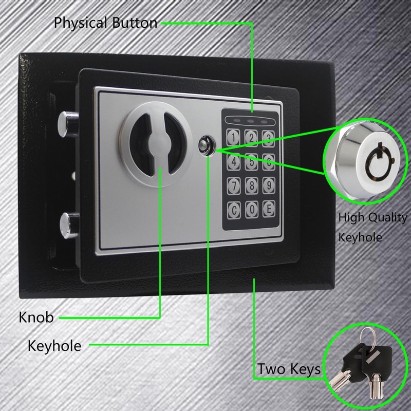 Heroecol Key and Electronic Security Safe Box Digital Deposit Box