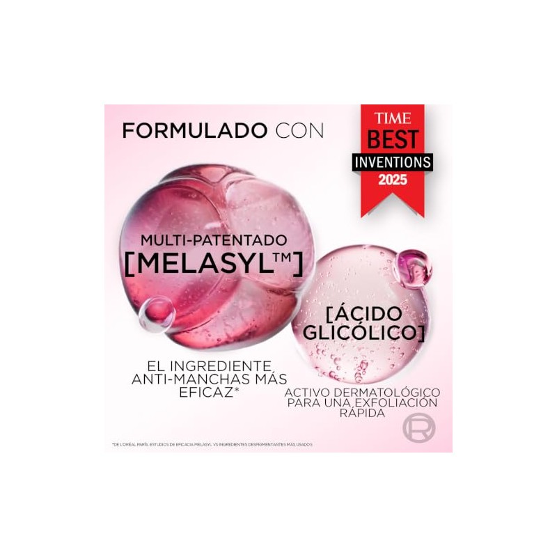 LOréal Paris Glycolic Bright Sérum Anti-Manchas, 8 Melasyl Glicólico Niacinamida,