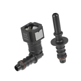 A ABSOPRO 90 Degree Fuel Line Hose 1/4 6.3mm SAE to 5/16 8mm Quick Release Connector Disconnect Hose Nylon (Set of 2)