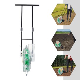 Corn Seeder Hand-Push Roller Planter Garden Manual Seeding Machine Soy Carousel Precision Seeding Tool Fertilizer Applicator for Soybeans Peanuts (3.5-7.8Cm Depth & 13.5Cm Distance)