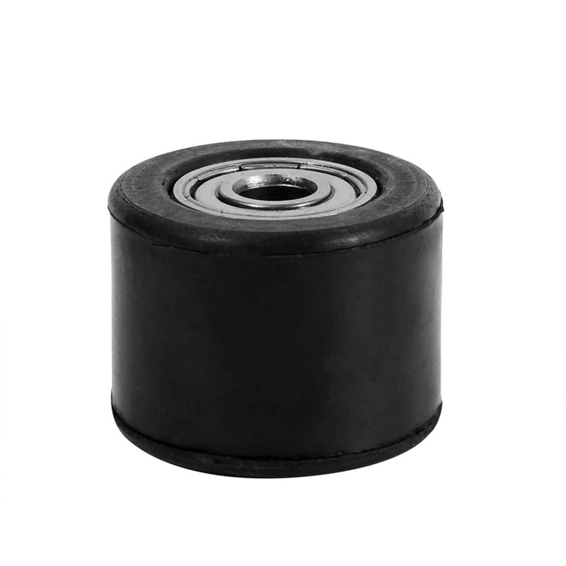 Chain Tensioner Pulley Wheel Guide, Rubber & Iron, Black, Inner