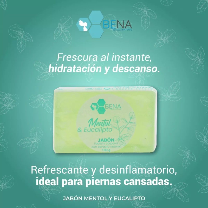 Bena Belleza Natural Jabon Artesanal Mentol Y Eucalipto Glicerina Relajante
