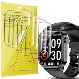 Compatible for ganopterygon Smartwatch Screen Protector, Lamshaw Full Coverage TPU Clear Film Compatible for ganopterygon G93 Smartwatch-1.85 Inches (TPU-6 Pack)