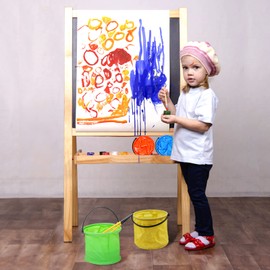 Foldable Bucket, Pack of 4 Beach Folding Bucket, Portable 2L Bucket, Small, Colourful Fishing Bucket, Multifunctional Washing Bowl for Camping, Fishing, Beach