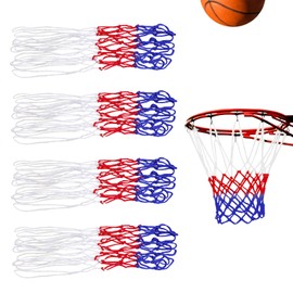 ERNITES 4 Piece Heavy Duty Basketball Net, Basketball Net Replacement, Tricolor Basketball Nets Replacement, Nylon Basketball Nets, Accessories for Outdoor Indoor Sports