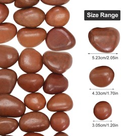 Lechloris 20lb Red River Rocks Outdoor Landscaping- Polished Pebble for Plants – Garden Decorative Stones-1-2 Large Plant Rocks,Ideal for Aquarium, Home Decor