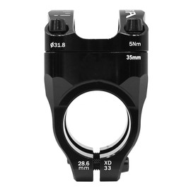 Gurtt Mountain Bike Stem Handlebar 35mm for Improved Control and Comfort, Aluminium Alloy, Compatible with Most Bikes (Black)
