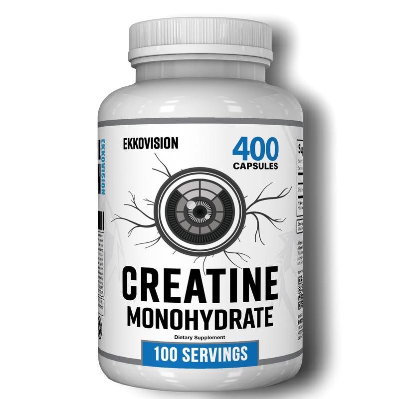 EKKO Creatine Capsules 3RD Party Tested Dietary Healthcare Supplement:_100 Servings