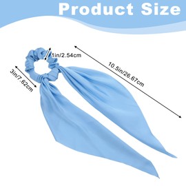 11 PCS Hair Scarf Scrunchies Solid Long Ribbon Bow Tail Hair Scrunchies Ponytail Scarf Elegant Bow Hairs Tie Elastic Vintage Ribbon Ponytail Holders Head Bands Accessories for Ladies Women