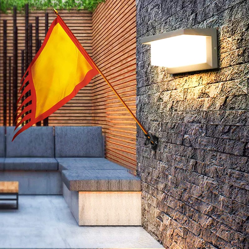 ValueHall Flag Pole Holder Aluminum Alloy Flag Pole Bracket Wall