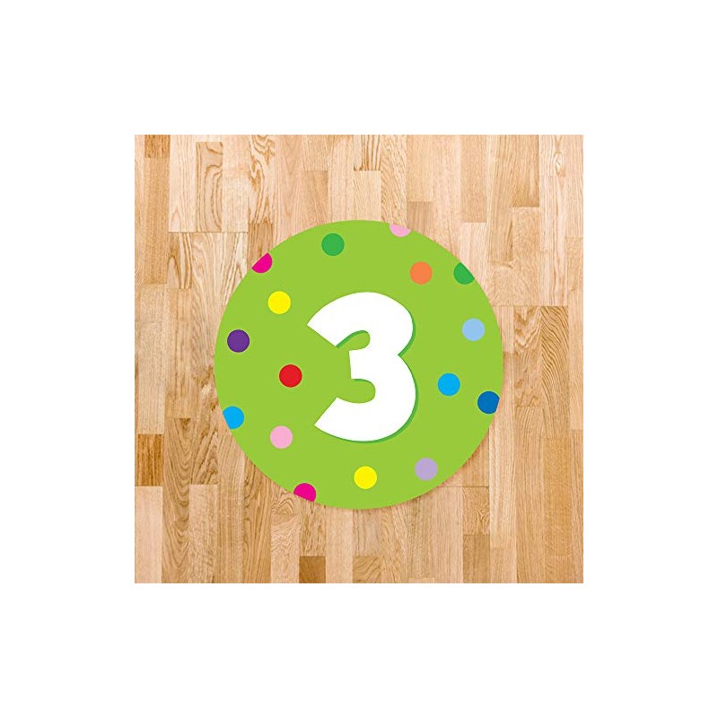ExcelMark 11" Number Classroom Floor Decal (3, Lime)