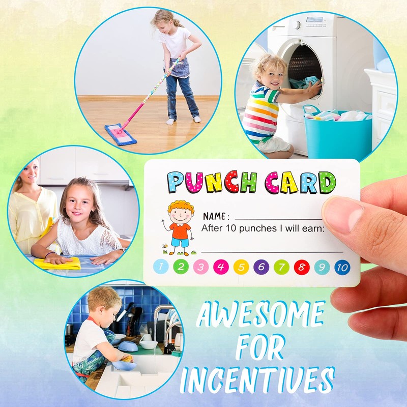 225 Pcs Reward Punch Cards Behavior Incentive Awards for Kids