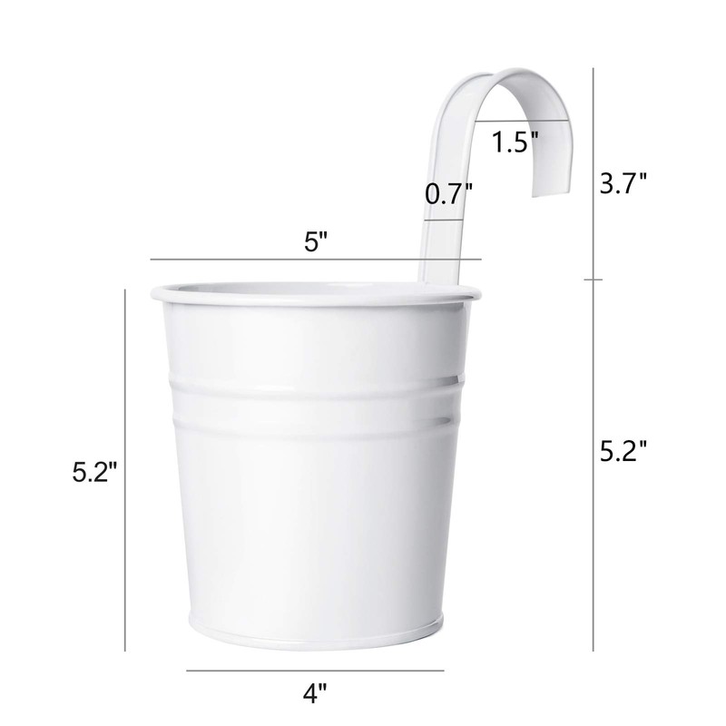 Dahey 10 Pcs Hanging Flower Pots Metal Iron Bucket Planter