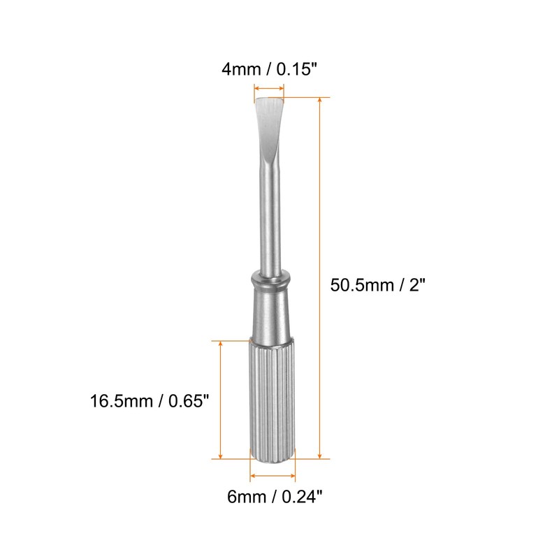 sourcing map 2pcs Mini Bracelet Screwdriver 4mm Titanium Steel Slotted