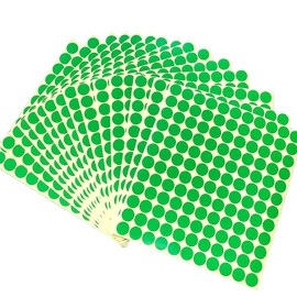 1/2 inch Dot Sticker, 1980 PCS Removable Round Circle Dot Color Coding Sticker Labels for Small Business, Classroom, Office, Home Labeling Marking (Green)