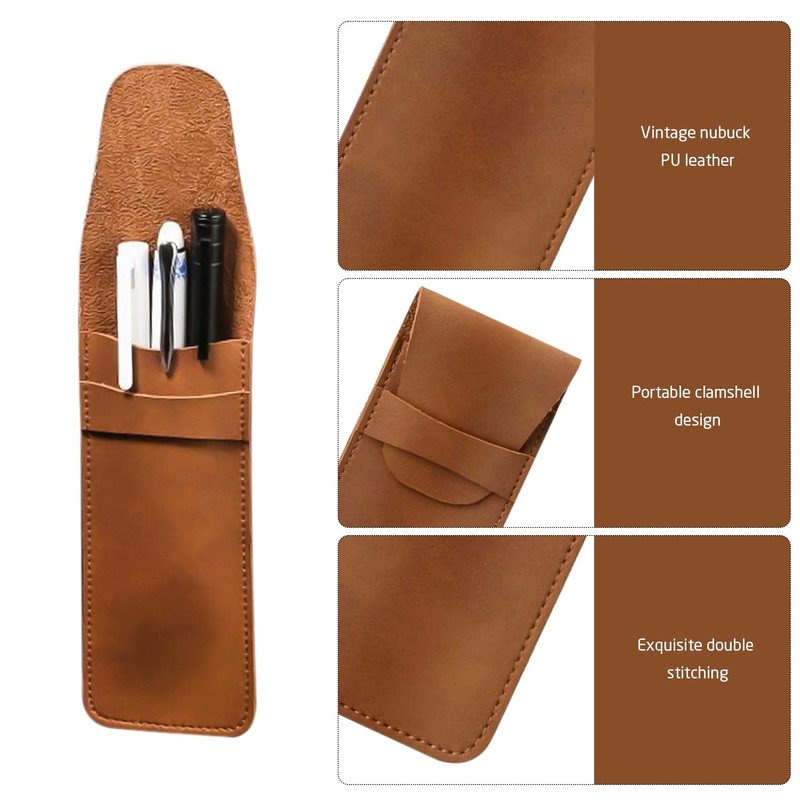 NINVVS 2 Pieces Pen Case, PU Leather Pen Case, Handmade