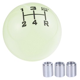 Arenbel 5 Speed Polished Weighted Ball Car Gear Shift Stick Lever Shifter Handle Knob Fit Most Manual Automatic Vehicles, Green Luminous Glow in Dark