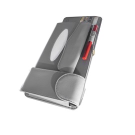 Automotive Interior Car Tissue Holder Artificial Leather Multifunction Hanging Sun Visor Napkin Holder for Car Vehicle Auto SUV Grey