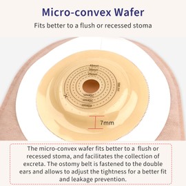 10 PCS Colostomy Bags Convex Ostomy Bag, One-Piece Ostomy Drain Pouches with A Belt for Irregular Stoma Uneven Wrinkled Skin, Max 45mm