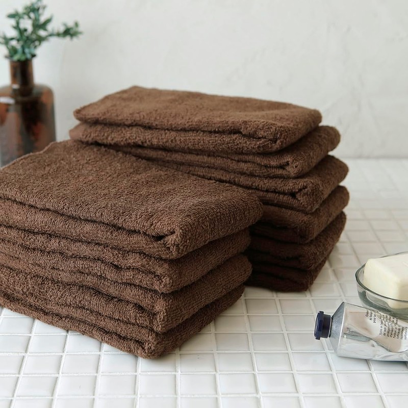 GamachaTowel All 22 Colors Face Towels [Cacao 10-Piece Set] for
